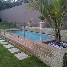 Swimming Pool With Glass Panel Fence