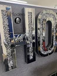 Home Letter Mirror And Crushed Crystal