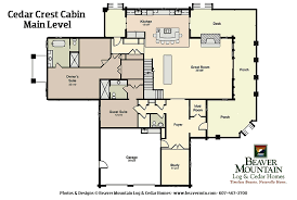 cedar crest cabin log home floor plan