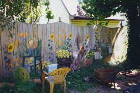 Garden Mural Fence Art Whimsical Garden
