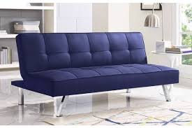 sofa bed blue linen orange