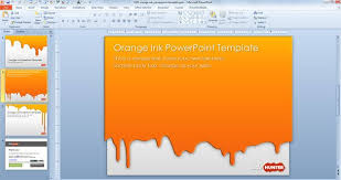 Free Orange Ink Powerpoint Template Free Powerpoint
