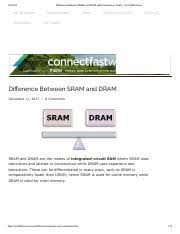 10 1 Difference Between Sram And Dram With Comparison Chart