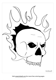 Find this pin and more on flame tattoo design coloring pages by tattoomaze. Flaming Skull Coloring Pages Free Halloween Coloring Pages Kidadl