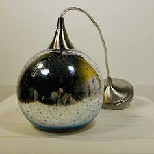 Silver Globe Explosion Art Glass