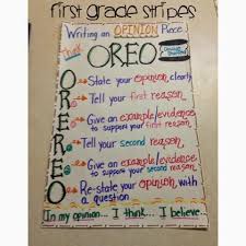 First Grade Stripes Oreo Writing Anchor Chart Writing