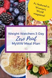 weight watchers 3 day zero point meal