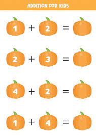 Cute Cartoon Pumpkins Math Equations