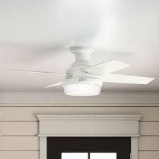 44 Dempsey Low Profile 4 Blade Led Flush Mount Ceiling Fan With Remote Control And Light Kit Included Reviews Allmodern