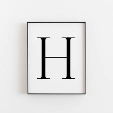 Letter H Wall Decor Letter H Print