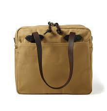 filson tote bag with zipper tan