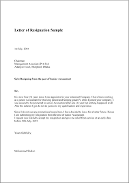 Letter Of Resignation Sample Template Example And Format