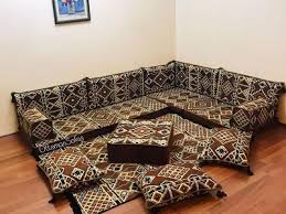 L Shaped Arabic Floor Seating Sofa Set