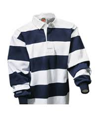 uni cal striped rugby shirt