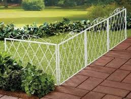 scrolled metal garden border fence set