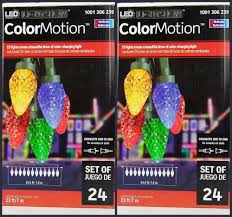 2 Sets Of 24 Light Led C9 Motion Multi Color Lightshow Xmas