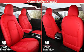 Tesla seat covers for model s, 3, x, y!!! Buy Dmztzmj Model 3 Seat Covers Leather Car Seat Covers Custom Fit For Tesla Model 3 Full Set Vehicle Cushion Cover Airbag Compatible Red Online In Germany B08w368ybr
