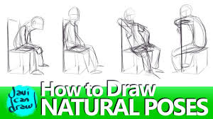 how to draw natural sitting poses you