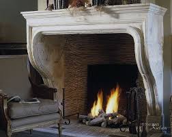 French Provence Limestone Fireplace