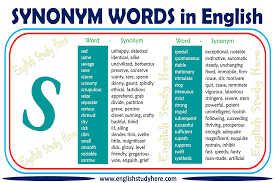 synonym words with s in english