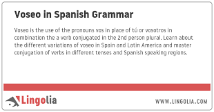 Voseo In Spanish Grammar