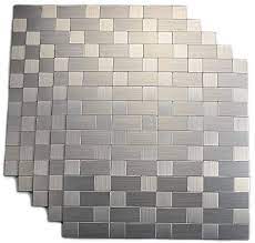 Check spelling or type a new query. Amazon Com Yipscazo Peel And Stick Tile Backsplash Stainless Steel Stick On Tile For Kitchen Wall Home Kitchen
