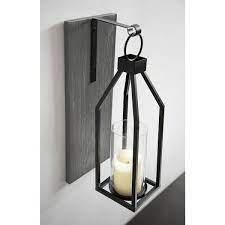Oakly Rustic Gray Wood Candle Sconce