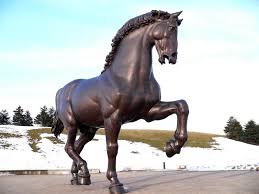 handmade sculpture of leonardo s horse