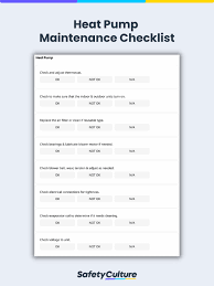 free heat pump maintenance checklists
