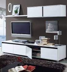 Aura White Gloss Tv Cabinet With Wall Unit
