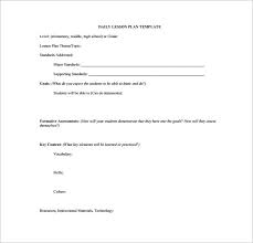 Templates For Lesson Plans For High School Blank Lesson Plan