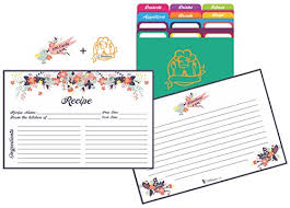 Akshaya 100 Pack Floral Recipe Cards Double Sided 4x6 Inch