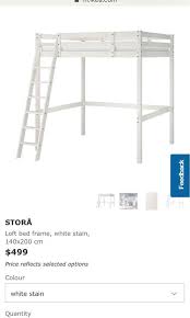 Used Ikea Queen Size Stora Loft Bed