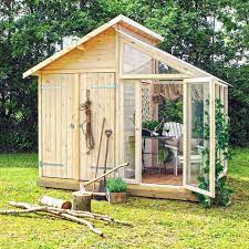 Greenhouse Storage Shed Combination