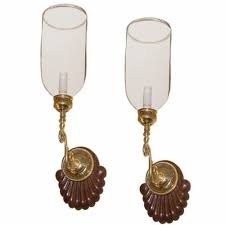 Brass Wall Sconces With Hurricane Shades