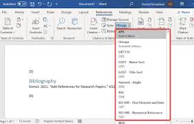 how to add citations references in word
