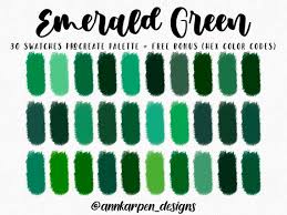 Emerald Green Procreate Palette 30 Hex