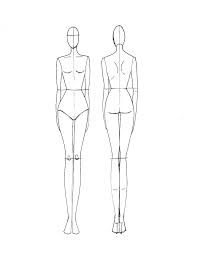 Fashion Illustration Templates Front And Back Woman Template For