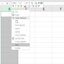 how to hide and unhide columns rows