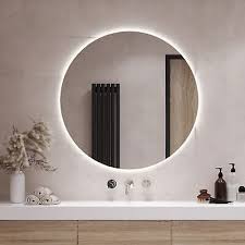 Round Illuminated Bathroom Mirror Light