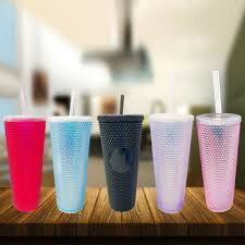 Studded Plastic Double Wall Tumbler Cup