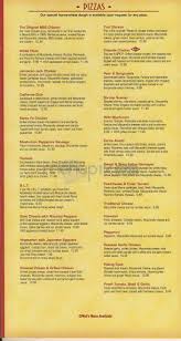 menu of california pizza kitchen in