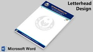 An appealing and informative letterhead shows the strength of your business and enhances trust. Ms Word Tutorial How To Make Letterhead Design In Microsoft Word 2019 Ms W Pad Ar Multimedia Youtube
