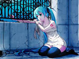 anime blue hair nightcore