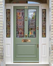 Sage Green Victorian Door With Stained