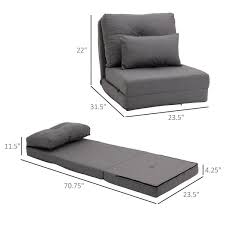 dark grey linen double sofa bed