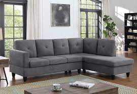Ivan Dark Gray Woven Sectional Sofa
