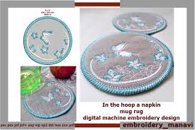 napkin mug rug embroidery design
