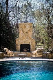 Stone Fireplace Swimming Pool Stone