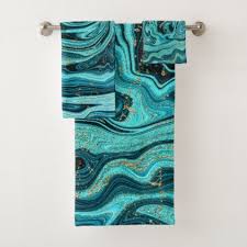 Shop our soft, absorbent towels made of egyptian cotton, turkish cotton, cotton and modal, and airy cotton in a range of trendy colours and luxurious jacquards. Teal Blue Gold Chic Swirl Modern Abstract Bath Towel Set Zazzle Com In 2021 Teal Bathroom Accessories Teal Bathroom Decor Turquoise Bathroom Decor